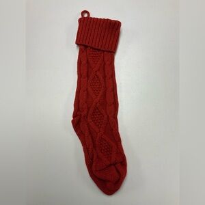 Burgundy Cable Knit Christmas Stocking